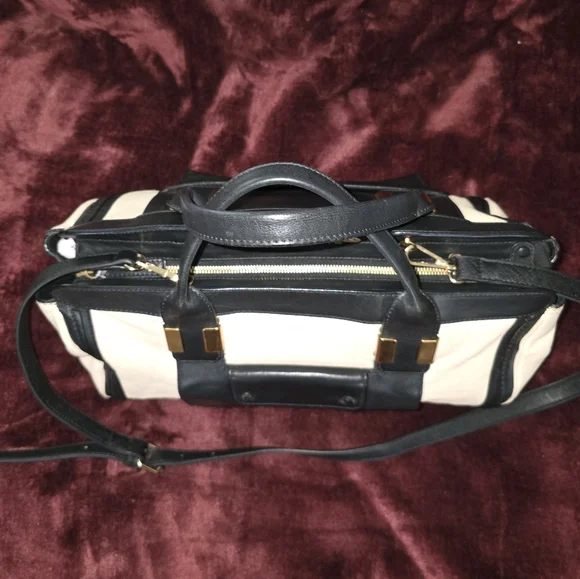 Chloe | Alice Large Leather Bag 2 Way Colorblock Satchel EUC - Picture 8 of 16